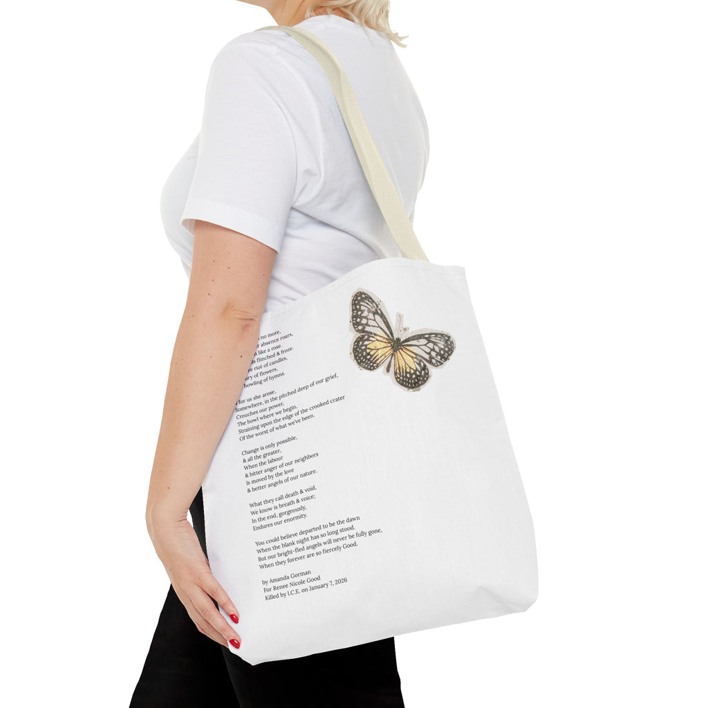 Fiercely Good Tote Bag — Tribute to Renee Good with Poem by Amanda Gornan