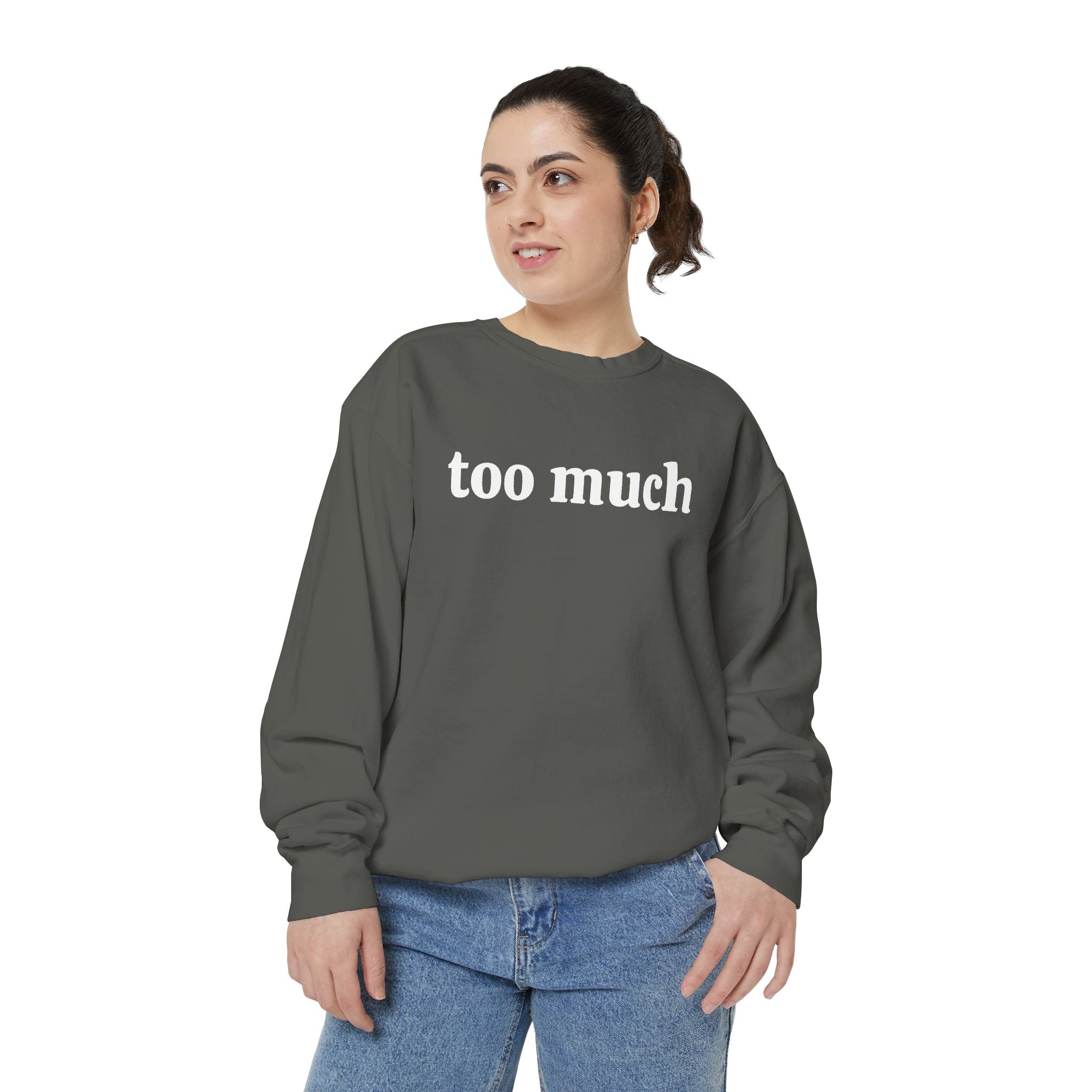 too much - embroidered sweatshirt